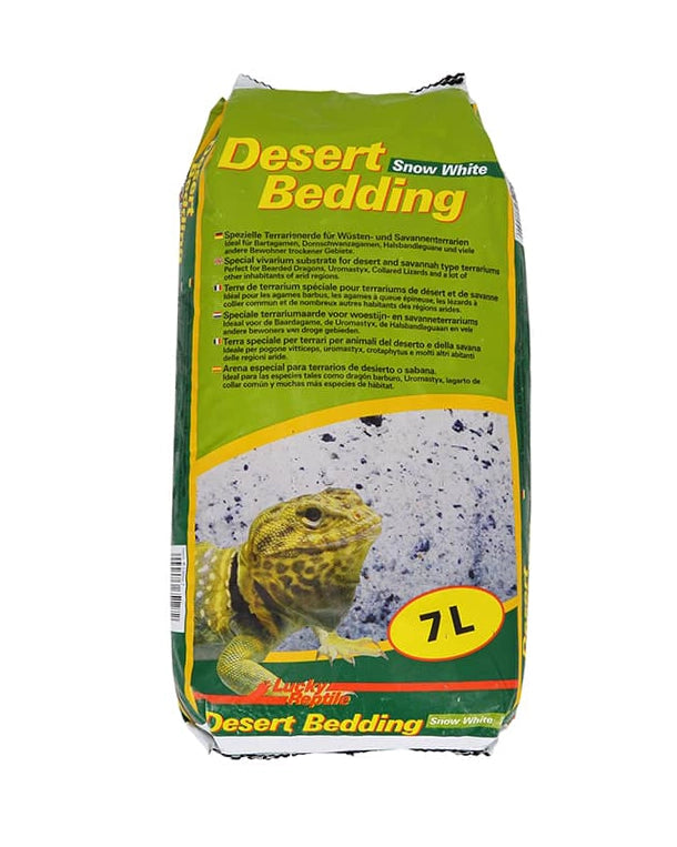 Desert Bedding Snow White Terrariensubstrat – lehmhaltige, helle Erde für Wüsten- und Savannenterrarien.