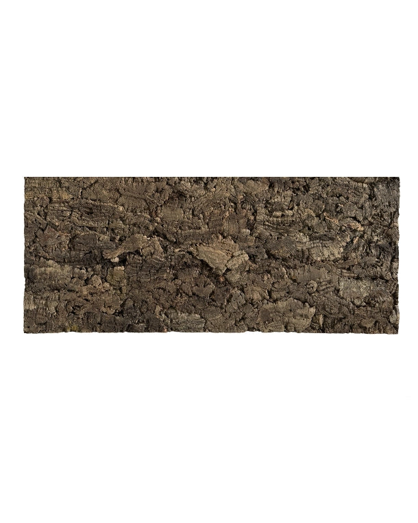 Naturnahe Korkrückwand für Terrarien aus unterschiedlich geformten Zierkorkstücken mit rauer Rindenoberfläche.