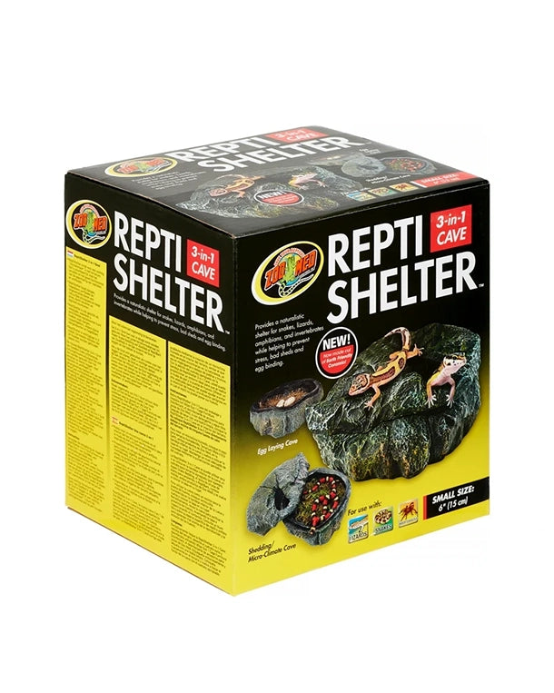 Repti Shelter 3 in 1 Cave Small aus Keramik – Feuchthöhle für kleine Reptilien und Amphibien