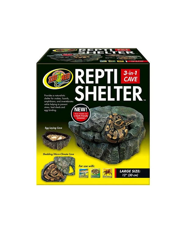 Repti Shelter 3 in 1 Cave Large aus Keramik – große Feuchthöhle für Reptilien