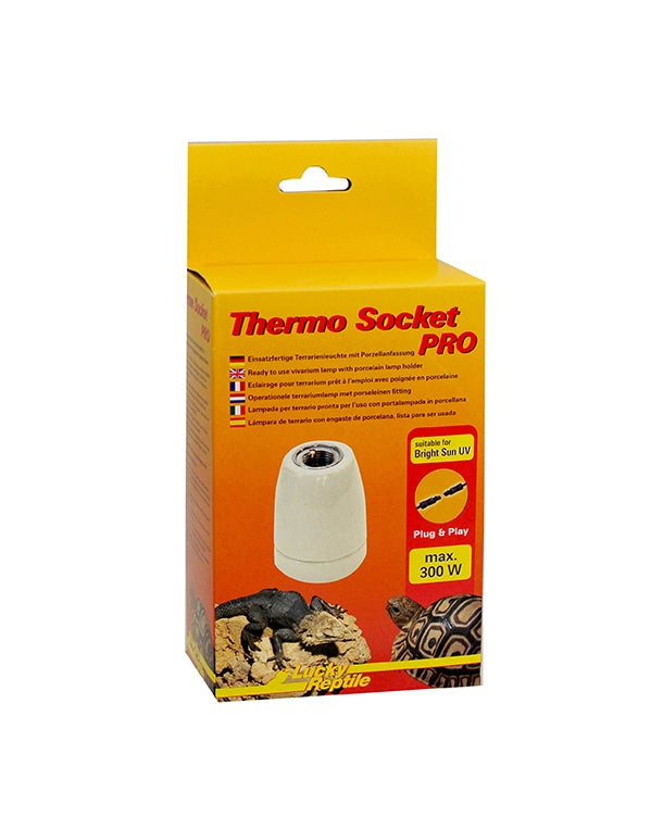 Thermo Socket PRO Porzellanfassung E27 mit Gewinde bis 300 Watt für Terrarium, Bright Sun und Vitalux Lampen Verpackung