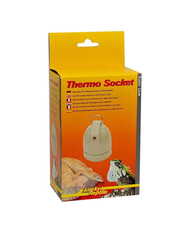 Lucky Reptile Thermo Socket Porzellanfassung E27 zum Hängen bis 150W mit Kabel für Terrarium Verpackung