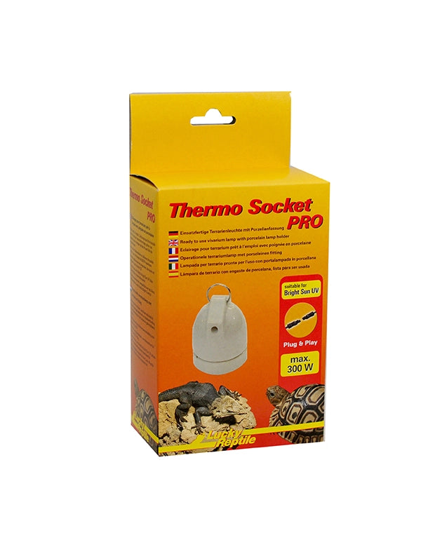 Thermo Socket PRO Porzellanfassung E27 bis 300 Watt anschlussfertig für Bright Sun UV und Terrarium Wärmelampen Verpackung